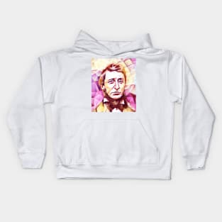 Henry David Thoreau Pink Portrait | Henry David Thoreau Artwork 13 Kids Hoodie